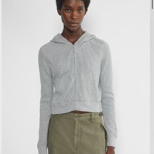 Gray Zip-Up Hoodie for Women